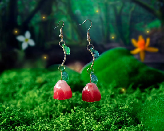 Romantic Elegant Cherry Blossoms Flower Earrings for Women Pink Petals Sakura Long Tassel Drop Earring Dangle Earrings Pendiente
